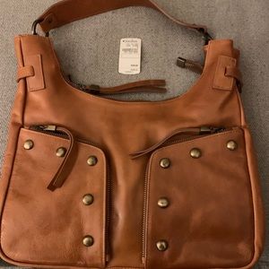 Leather shoulder bag with stud details